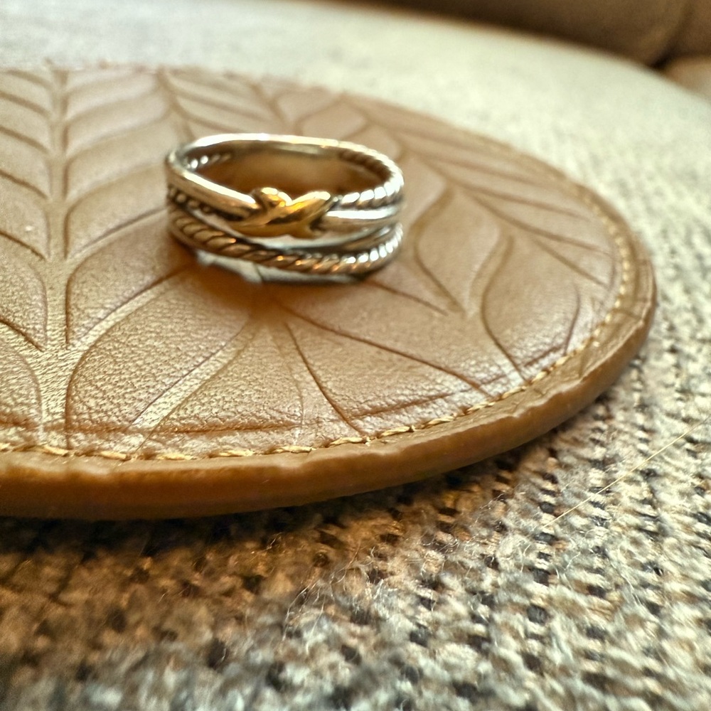 David Yurman Crossover Ring in Sterling Silver with 18k Gold